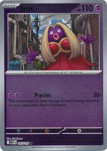 057/132 Jynx Reverse Holo Mega Evolution Pokémon Card