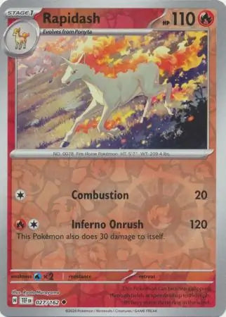 027/162 Rapidash Reverse Holo Temporal Forces Pokémon Card