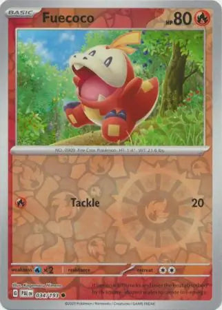 034/193 Fuecoco Reverse Holo Paldea Evolved Pokémon Card