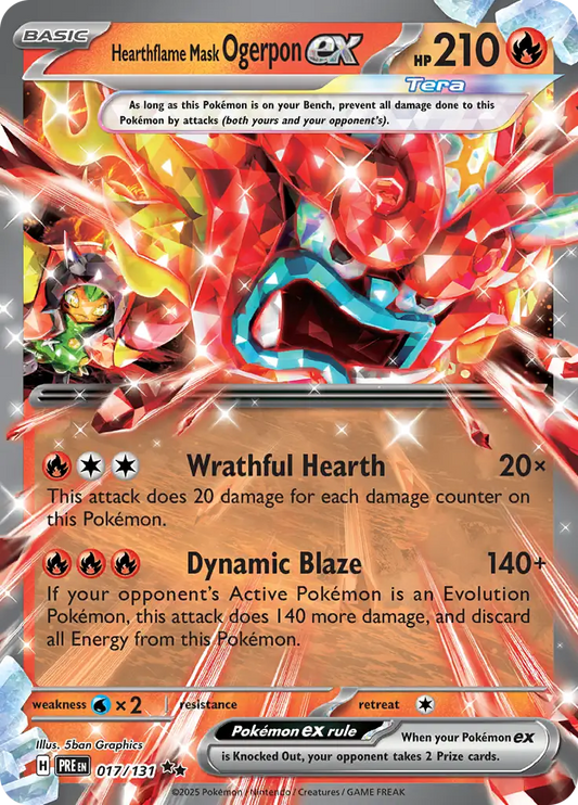 017/131 Hearthflame Mask Ogerpon ex Prismatic Evolutions Pokémon Card