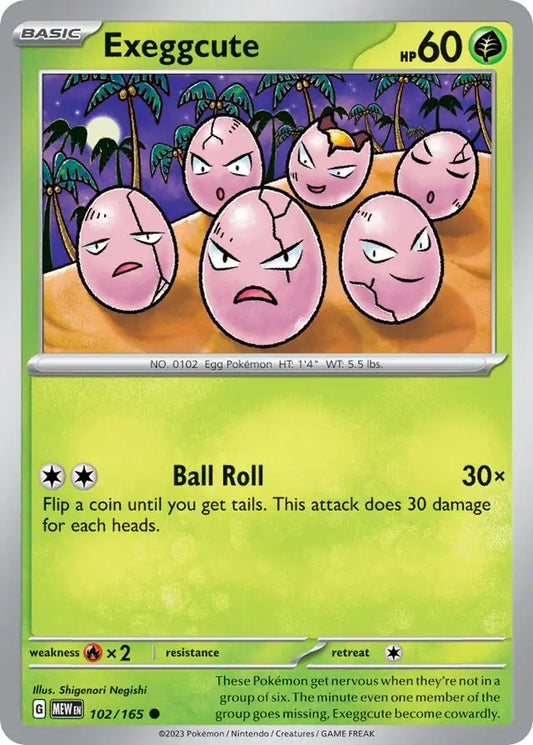 102/165 Exeggcute 151 Pokémon Card