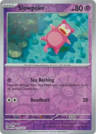 079/165 Slowpoke Reverse Holo 151 Pokémon Card