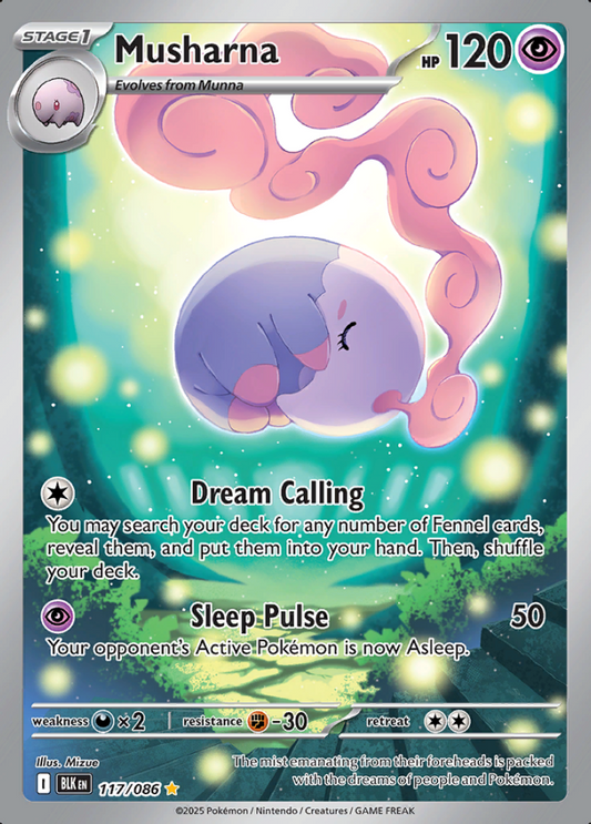 117/086 Musharna Illustration Rare Black Bolt Pokémon Card