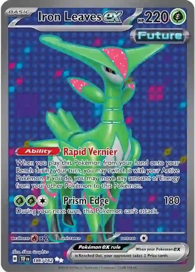 186/162 Iron Leaves ex Scarlet & Violet Temporal Forces Pokémon Card