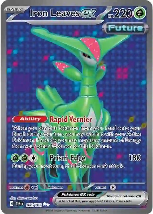 186/162 Iron Leaves ex Scarlet & Violet Temporal Forces Pokémon Card