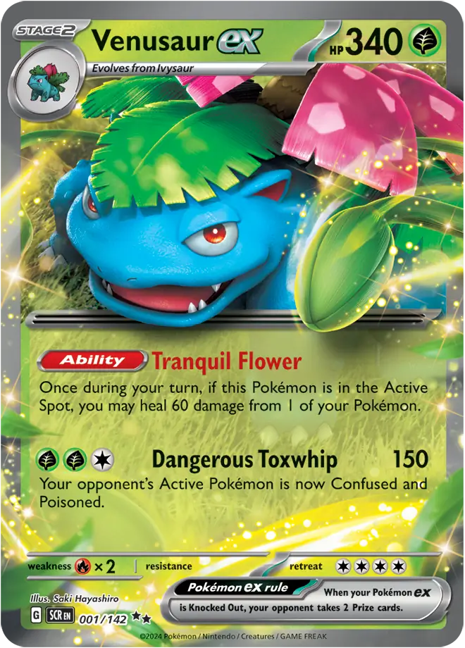 001/142 Venusaur ex Stellar Crown Pokémon Card