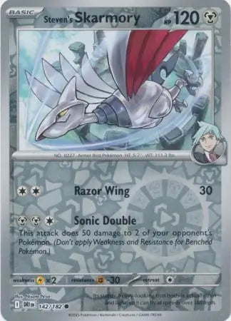 142/182 Steven's Skarmory Reverse Holo Destined Rivals Pokémon Card