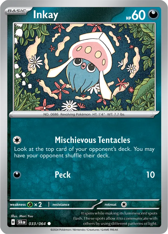 033/064 Inkay Shrouded Fable Pokémon Card