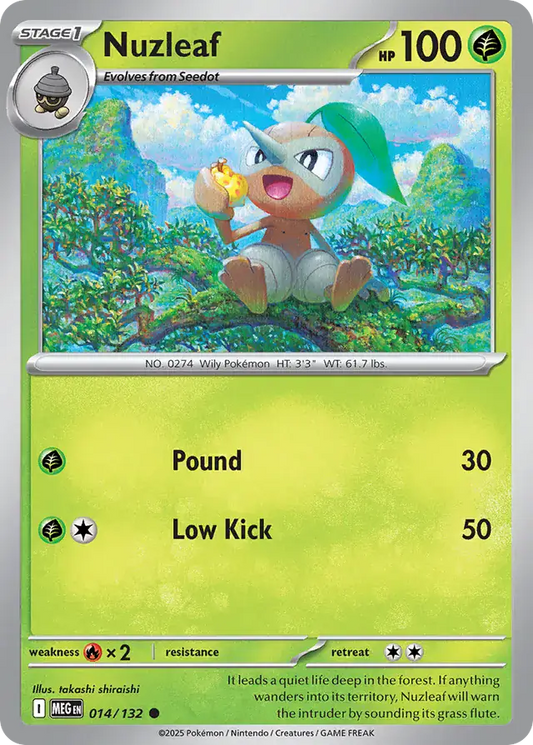014/132 Nuzleaf Mega Evolution Pokémon Card