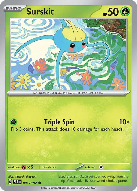 001/182 Surskit Paradox Rift Pokémon Card