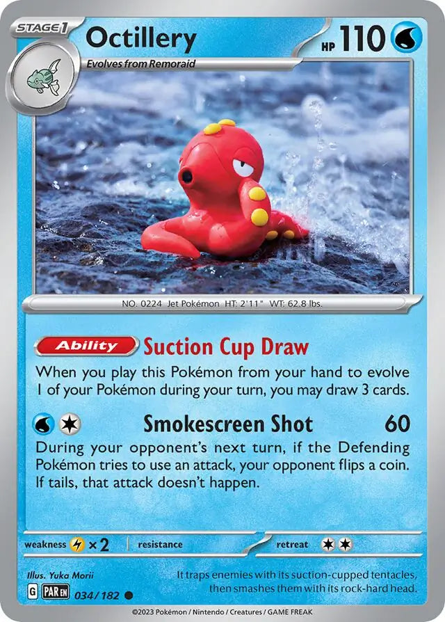 034/182 Octillery Paradox Rift Pokémon Card