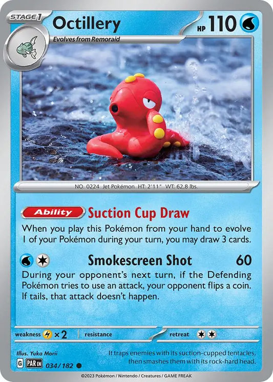 034/182 Octillery Paradox Rift Pokémon Card