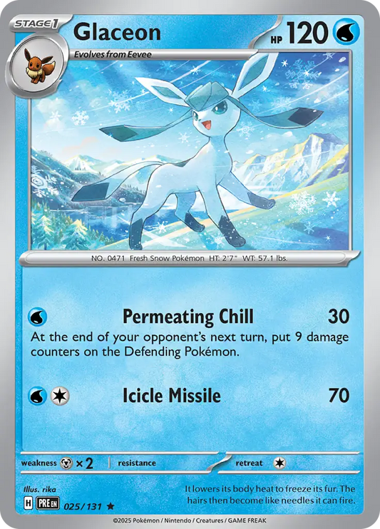 025/131 Glaceon Prismatic Evolutions Pokémon Card