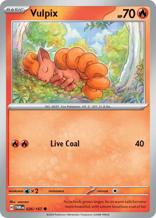 026/167 Vulpix Twilight Masquerade Pokémon Card