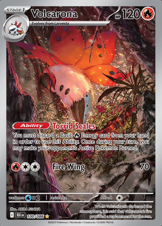 100/086 Volcarona Illustration Rare Black Bolt Pokémon Card