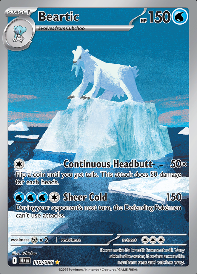 110/086 Beartic Illustration Rare Black Bolt Pokémon Card
