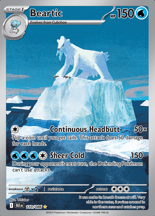110/086 Beartic Illustration Rare Black Bolt Pokémon Card