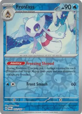 053/167 Froslass Reverse Holo Twilight Masquerade Pokémon Card