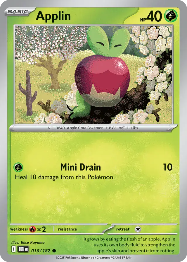 016/182 Applin Destined Rivals Pokémon Card