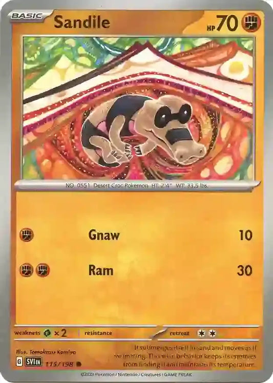 115/198 Sandile Scarlet & Violet Base Set Pokémon Card