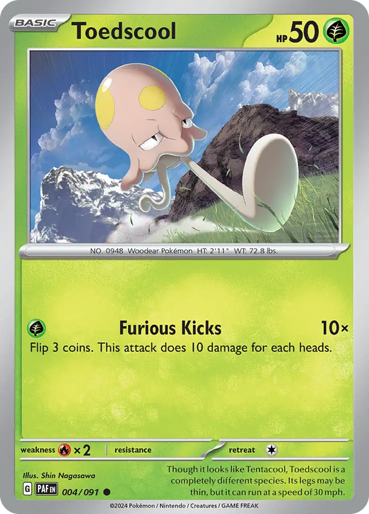004/091 Toedscool Paldean Fates Pokémon Card