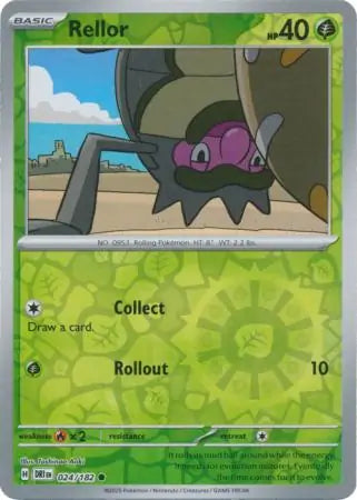 024/182 Rellor Reverse Holo Destined Rivals Pokémon Card