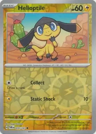 070/167 Helioptile Reverse Holo Twilight Masquerade Pokémon Card