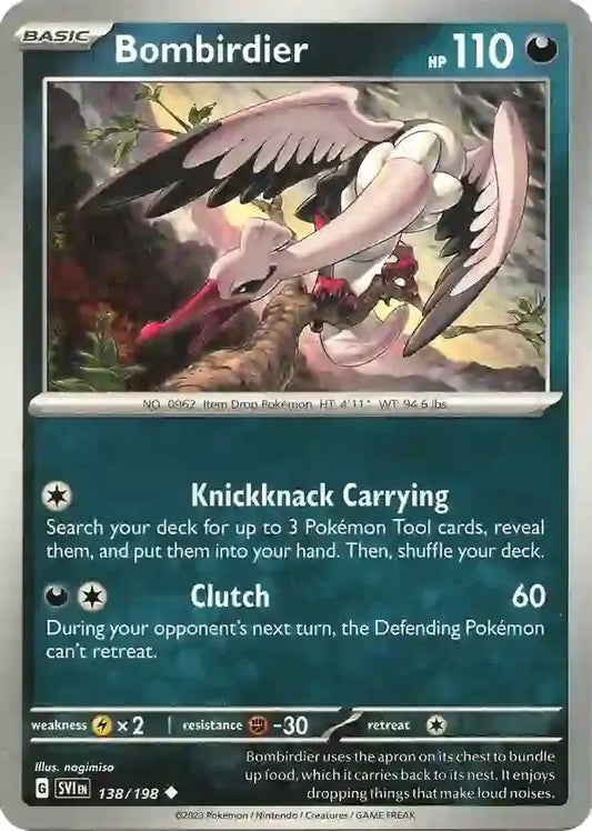 138/198 Bombirdier Scarlet & Violet Base Set Pokémon Card