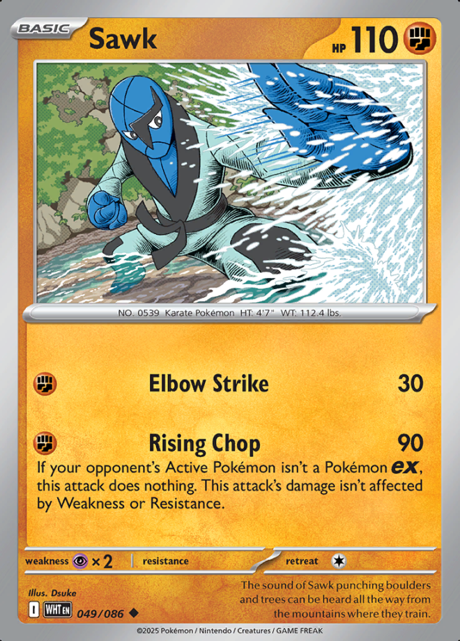 049/086 Sawk White Flare Pokémon Card