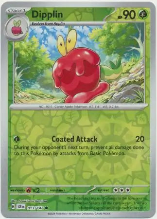 013/142 Dipplin Reverse Holo Stellar Crown Pokémon Card