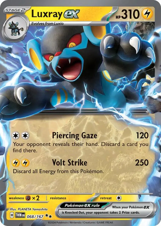 068/167 Luxray ex Twilight Masquerade Pokémon Card