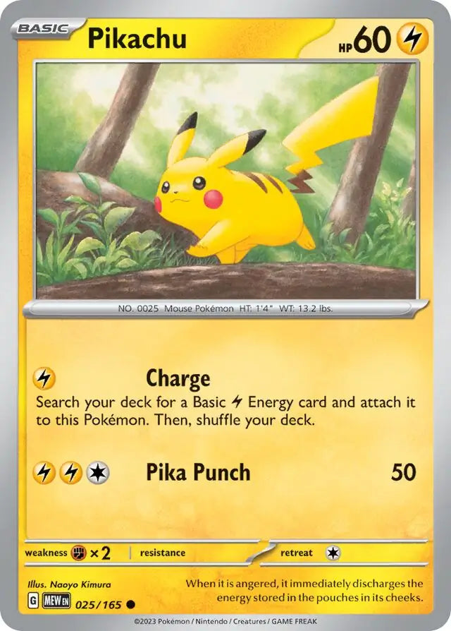 025/165 Pikachu 151 Pokémon Card