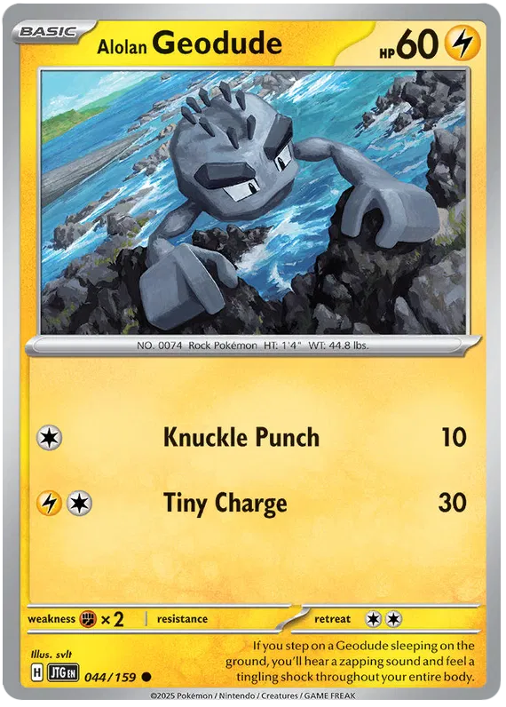 044/159 Alolan Geodude Journey Together Pokémon Card