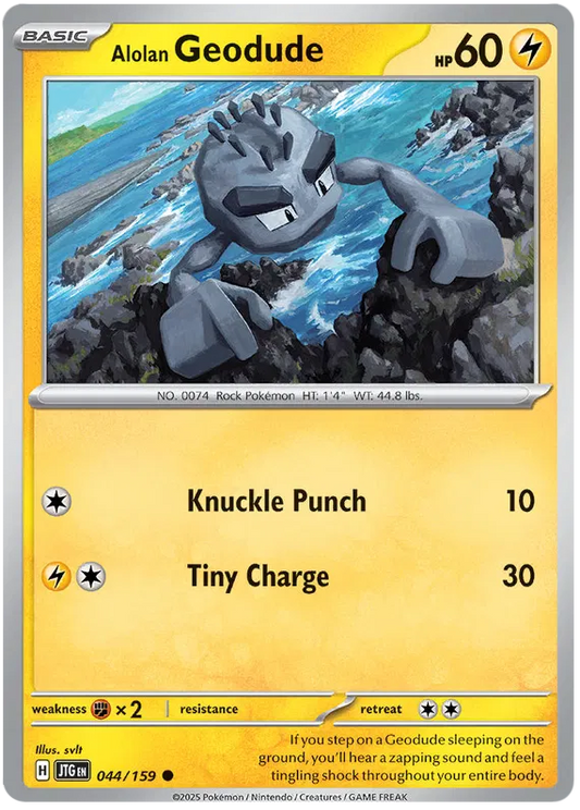 044/159 Alolan Geodude Journey Together Pokémon Card