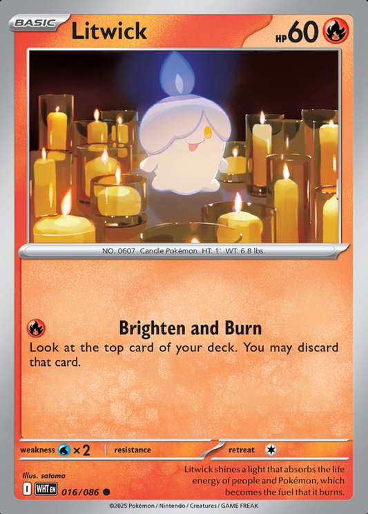 016/086 Litwick White Flare Pokémon Card