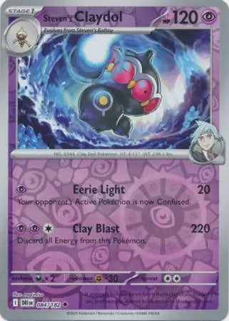 084/182 Steven's Claydol Reverse Holo Destined Rivals Pokémon Card