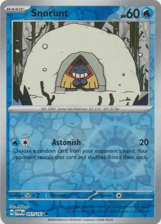 051/167 Snorunt Reverse Holo Twilight Masquerade Pokémon Card
