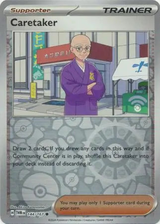 144/167 Caretaker Reverse Holo Twilight Masquerade Pokémon Card