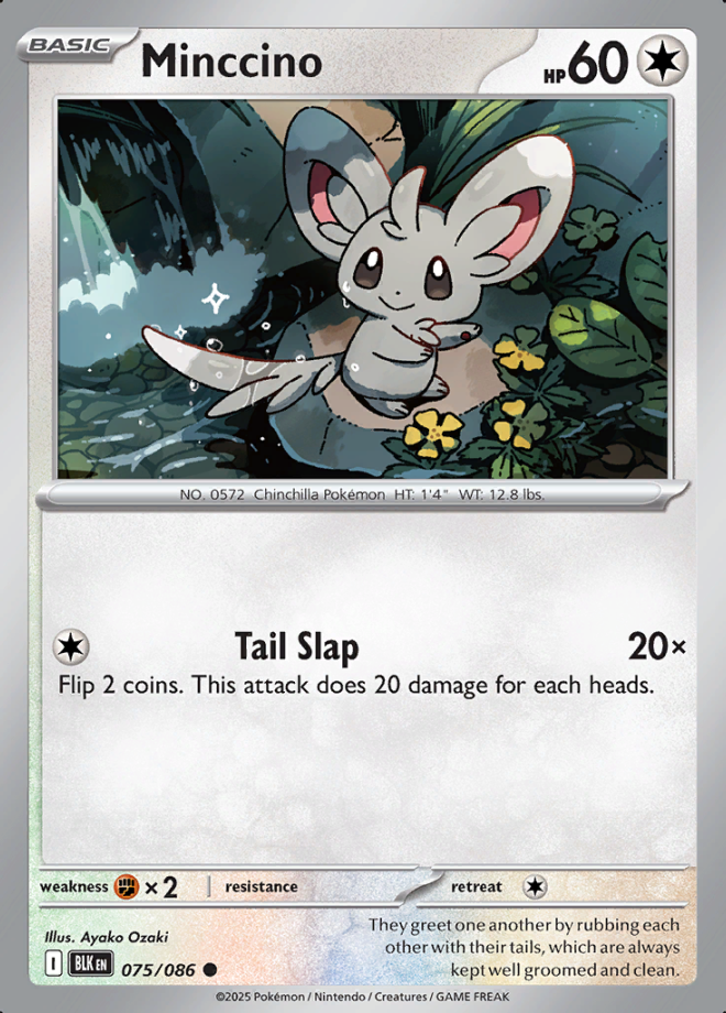 075/086 Minccino Black Bolt Pokémon Card