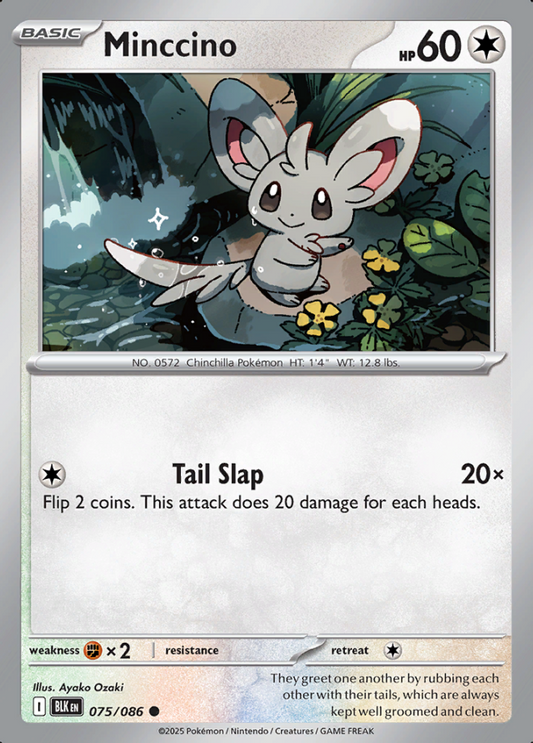 075/086 Minccino Black Bolt Pokémon Card