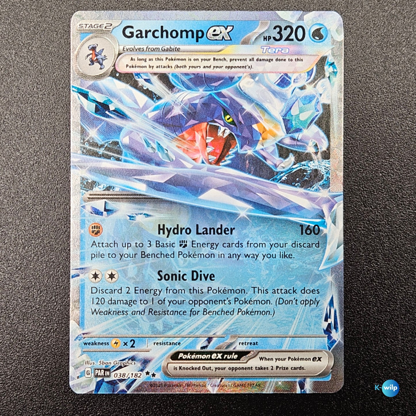 Garchomp ex 038/182 Paradox Rift Holo Double Rare English Pokémon Trading Card