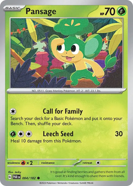 004/182 Pansage Paradox Rift Pokémon Card