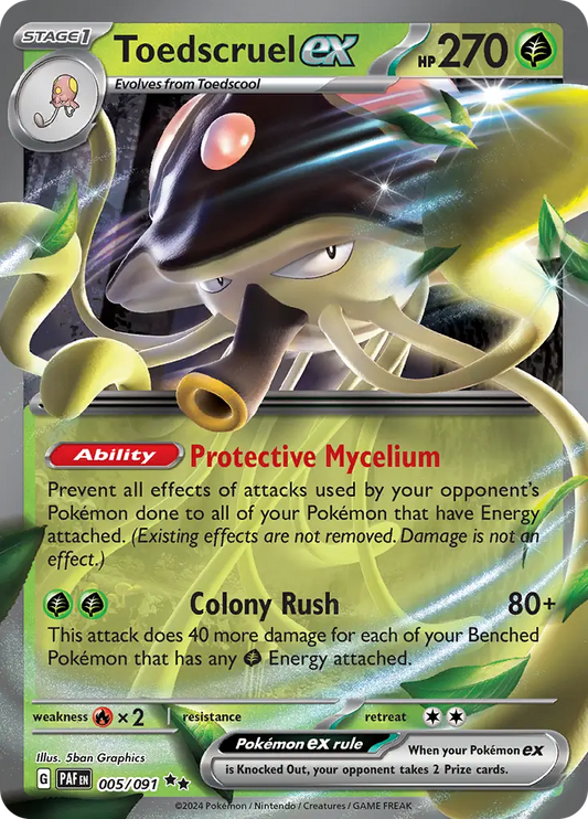 005/091 Toedscruel ex Paldean Fates Pokémon Card
