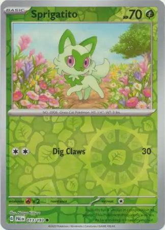 013/193 Sprigatito Reverse Holo Paldea Evolved Pokémon Card
