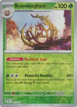 021/162 Brambleghast Reverse Holo Temporal Forces Pokémon Card