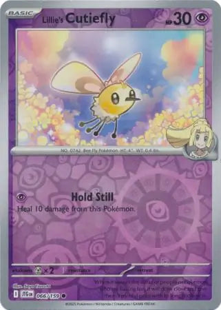 066/159 Lillie's Cutiefly Reverse Holo Journey Together Pokémon Card