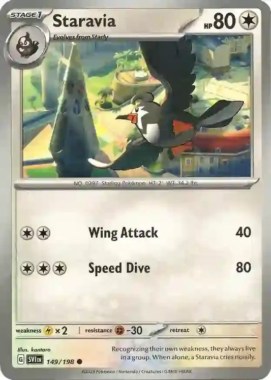 149/198 Staravia Scarlet & Violet Base Set Pokémon Card