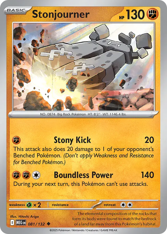 081/132 Stonjourner Mega Evolution Pokémon Card