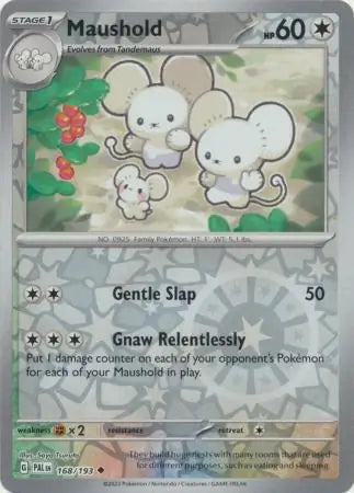 168/193 Maushold Reverse Holo Paldea Evolved Pokémon Card