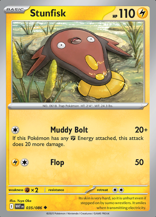 035/086 Stunfisk White Flare Pokémon Card